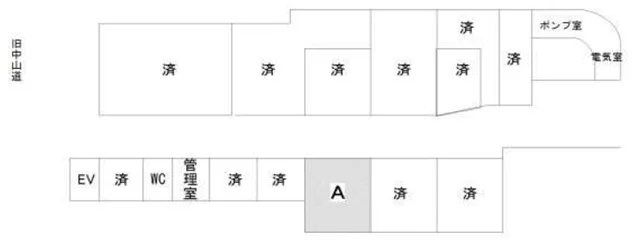 上尾のスケルトン店舗物件の平面図