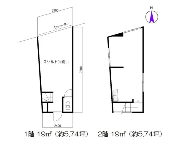 梅屋敷のスケルトン物件の平面図