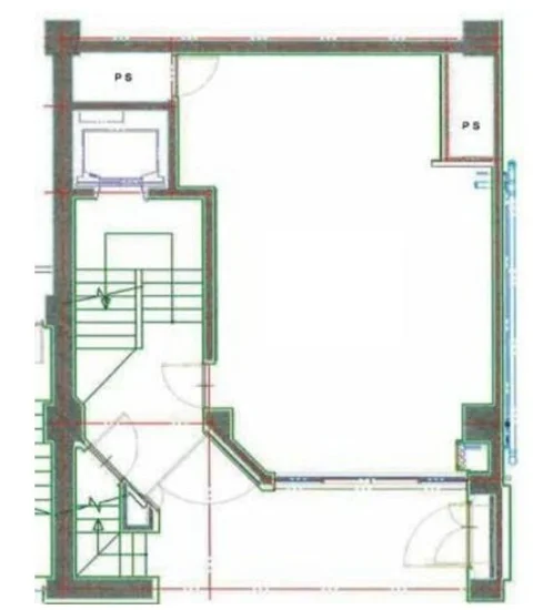 神田のスケルトン店舗物件の平面図
