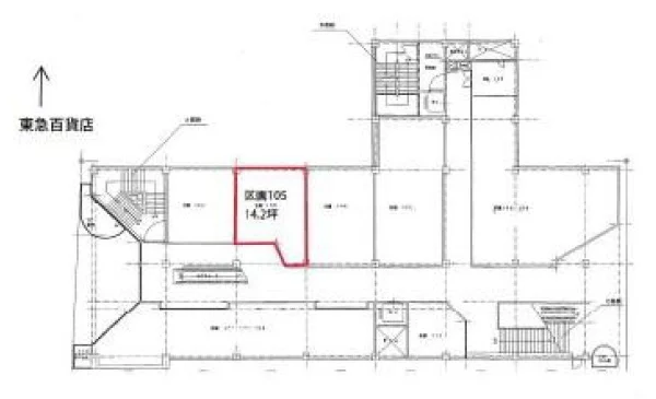 吉祥寺のスケルトン店舗物件の平面図