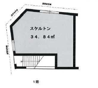 上北沢のスケルトン物件の平面図