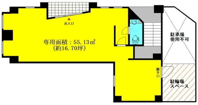 居酒屋の居抜き物件の平面図