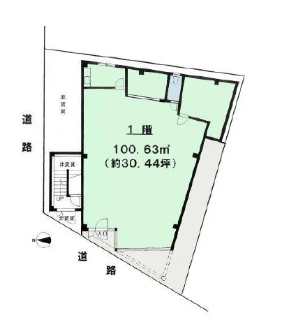貸店舗(スケルトン)の平面図
