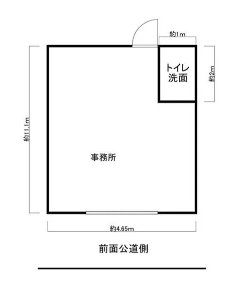 川崎のスケルトン店舗物件の平面図