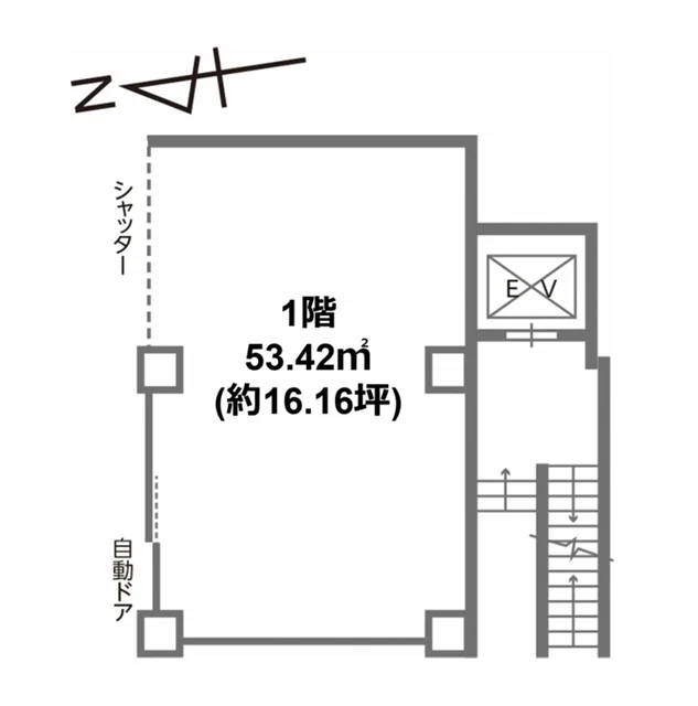 物販の居抜き物件の平面図