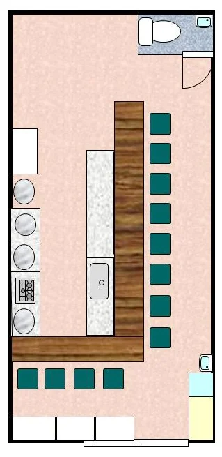 福生のラーメン居抜きの平面図