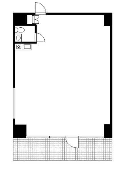 田町の事務所仕様物件の平面図