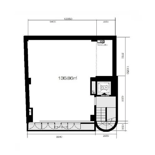 練馬の居抜き店舗の平面図