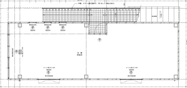 五反田のスケルトン店舗物件の平面図