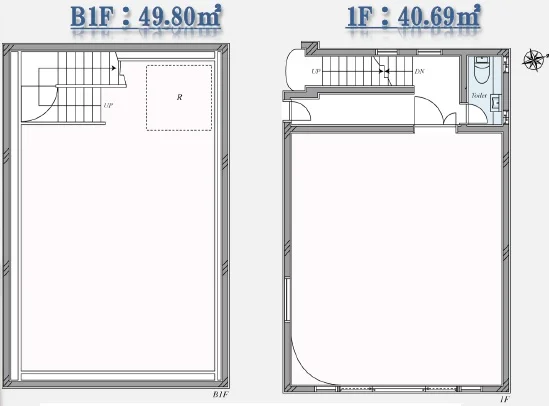 貸店舗(スケルトン)の平面図