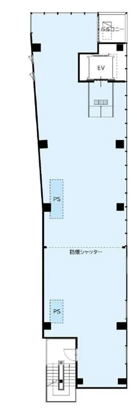 新大久保のスケルトン店舗物件の平面図