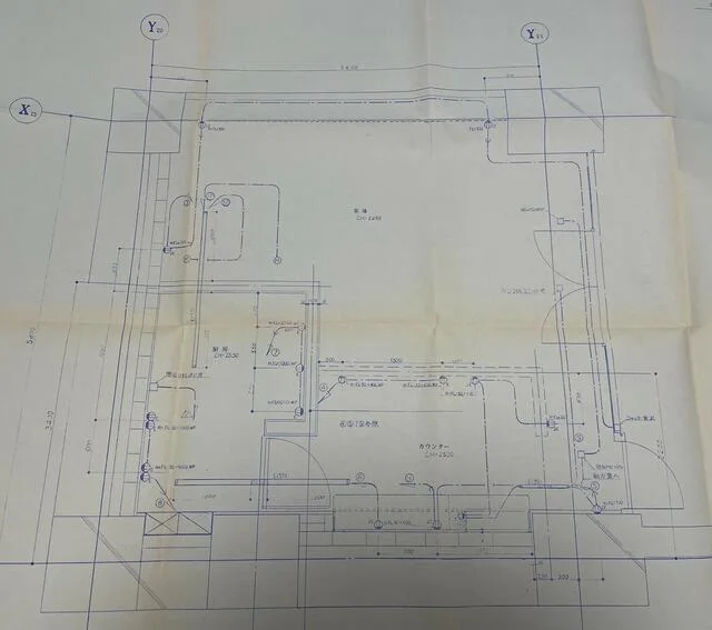 定食屋の居抜き物件の平面図