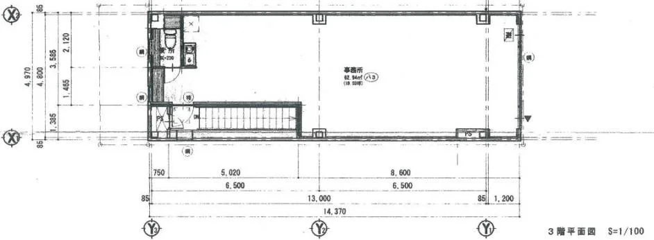 桜新町の居抜き店舗の平面図