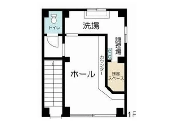 黄金町の多国籍料理居抜きの平面図