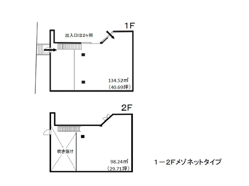 貸店舗(スケルトン)の平面図