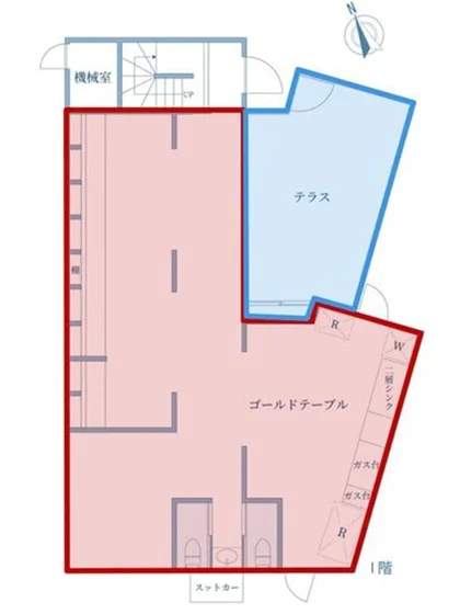 鹿島田の焼肉屋居抜きの平面図