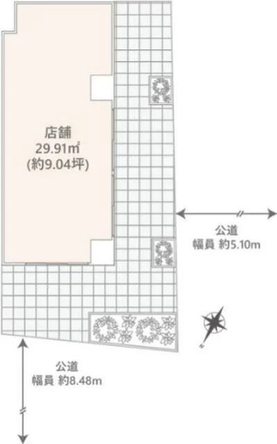 千鳥町のスケルトン物件の平面図