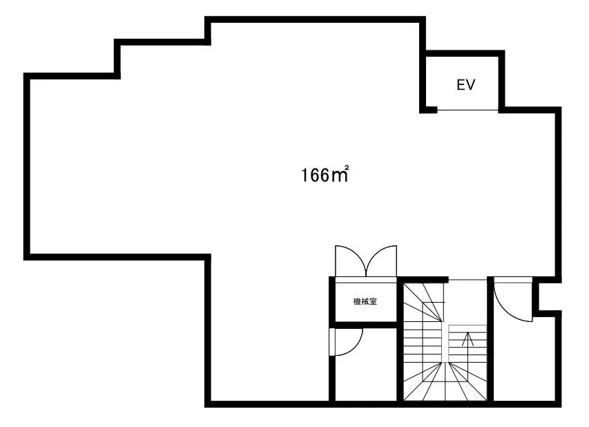 貸店舗(スケルトン)の平面図