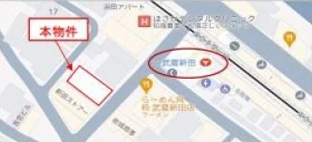 武蔵新田のスケルトン物件の地図