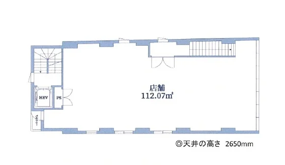 武蔵新田のスケルトン店舗物件の平面図