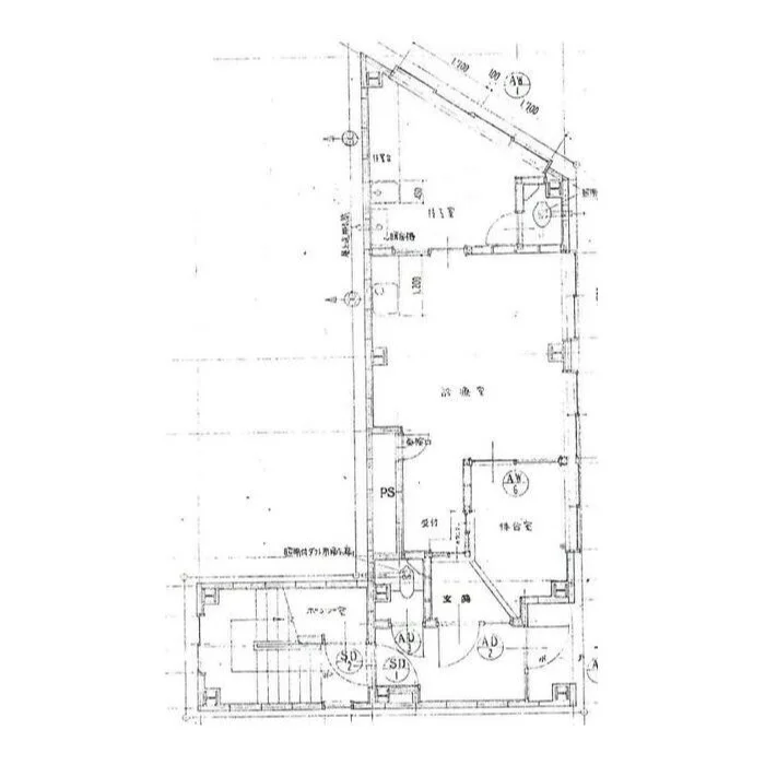 中板橋の事務所仕様店舗物件の平面図