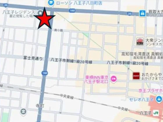 八王子のスケルトン物件の地図