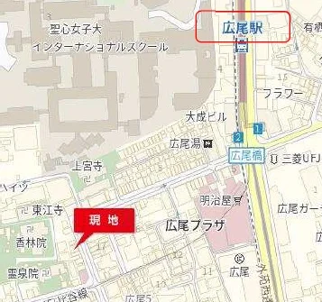 エステの居抜き物件の地図