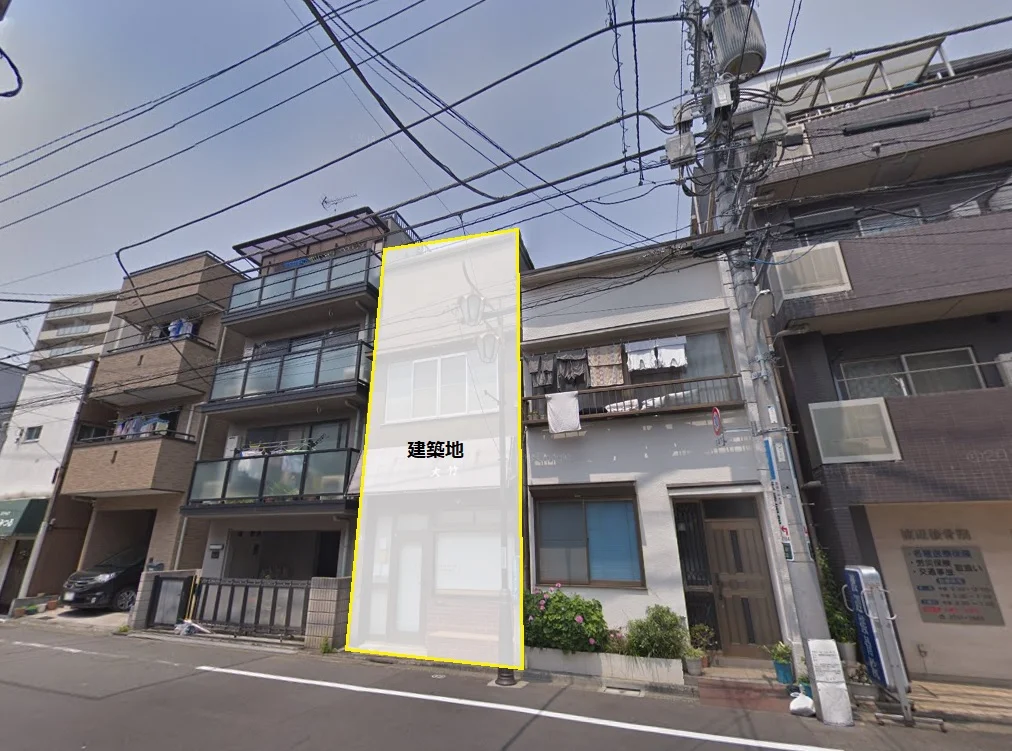 西小山のスケルトン店舗物件の外観