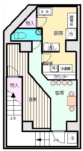 河辺の居酒屋居抜きの平面図