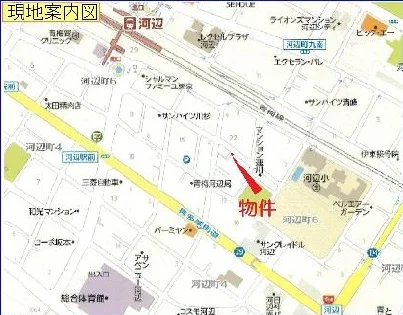 河辺の居抜き店舗の地図