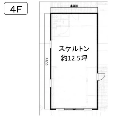 川越のスケルトン店舗物件の平面図