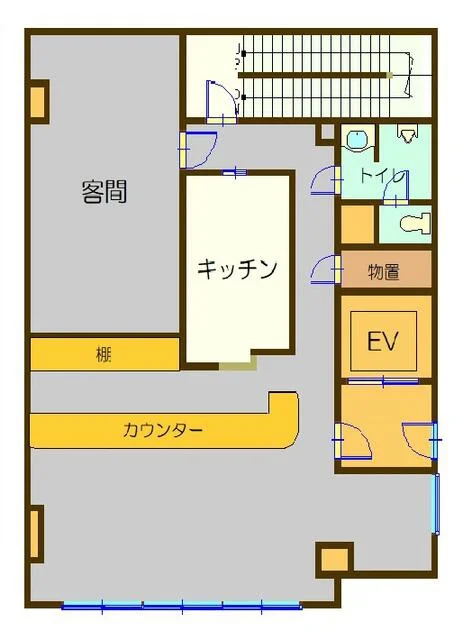 定食屋の居抜き物件の平面図