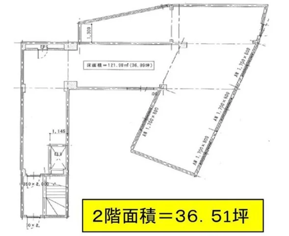 貸店舗(事務所仕様)の平面図