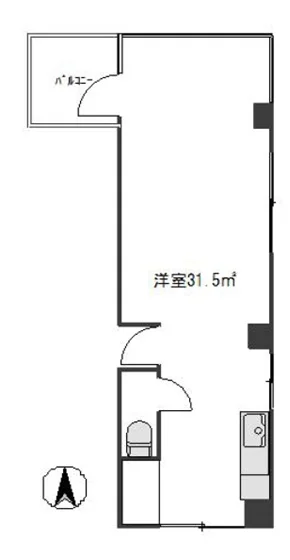 武蔵関の事務所仕様物件の平面図