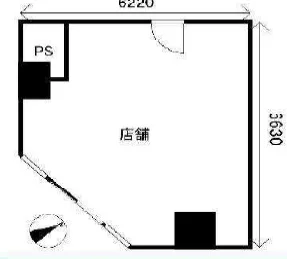 小岩の事務所仕様店舗物件の平面図