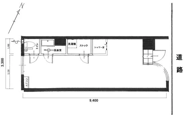 エステの居抜き物件の平面図