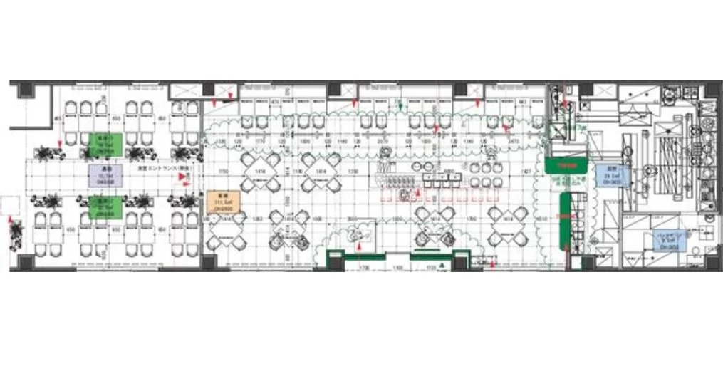 市川塩浜の居抜き店舗の平面図
