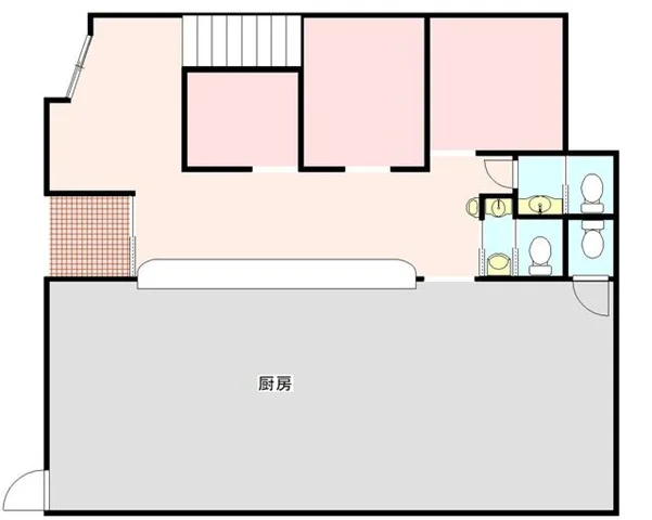 横須賀中央の和食居抜きの平面図