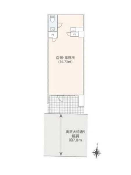 貸店舗(事務所仕様)の平面図