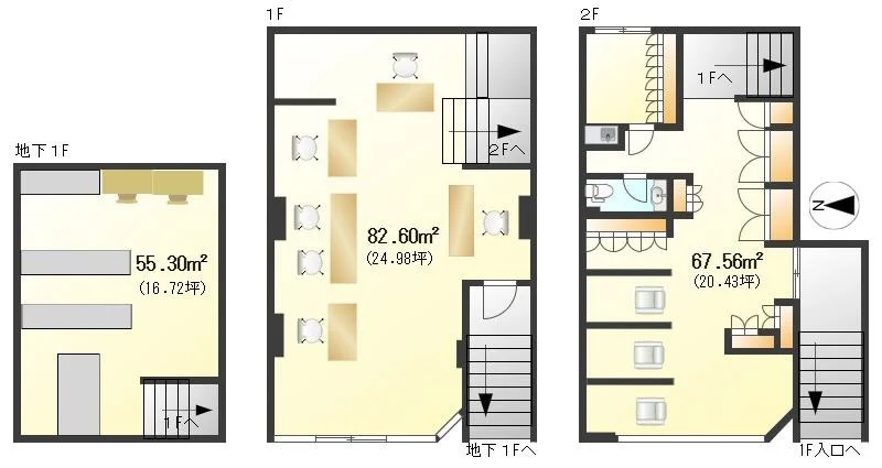 物販の居抜き物件の平面図