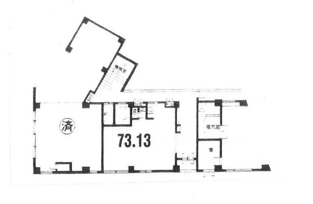 貸店舗(スケルトン)の平面図