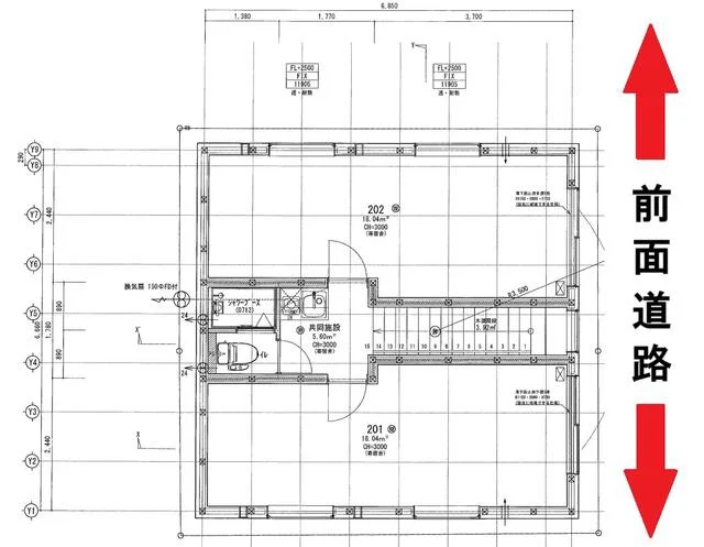 月島のスケルトン物件の平面図