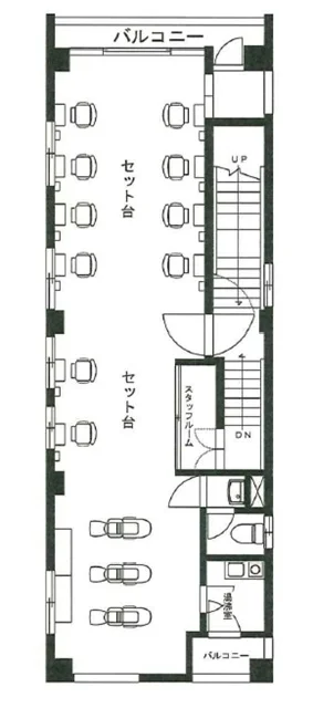 門前仲町の居抜き店舗の平面図