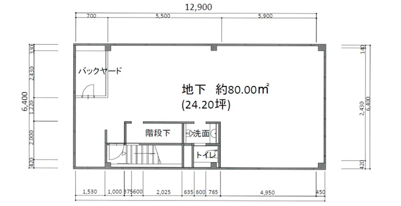 本川越のスケルトン物件の平面図