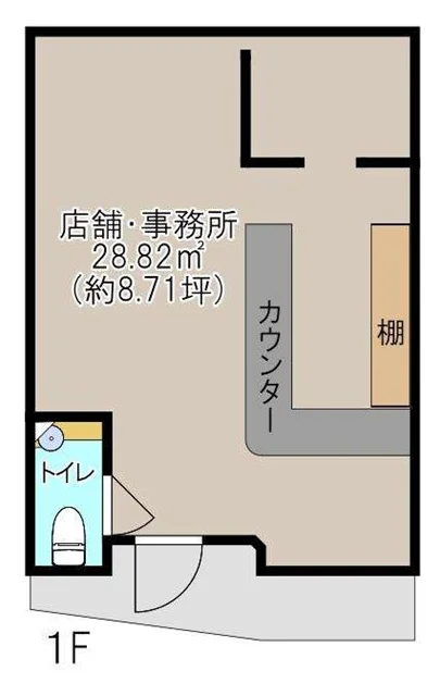 カフェ・喫茶店の居抜き物件の平面図