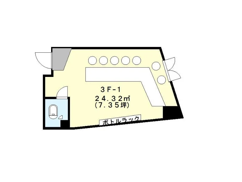 BAR・ショットバーの居抜き物件の平面図