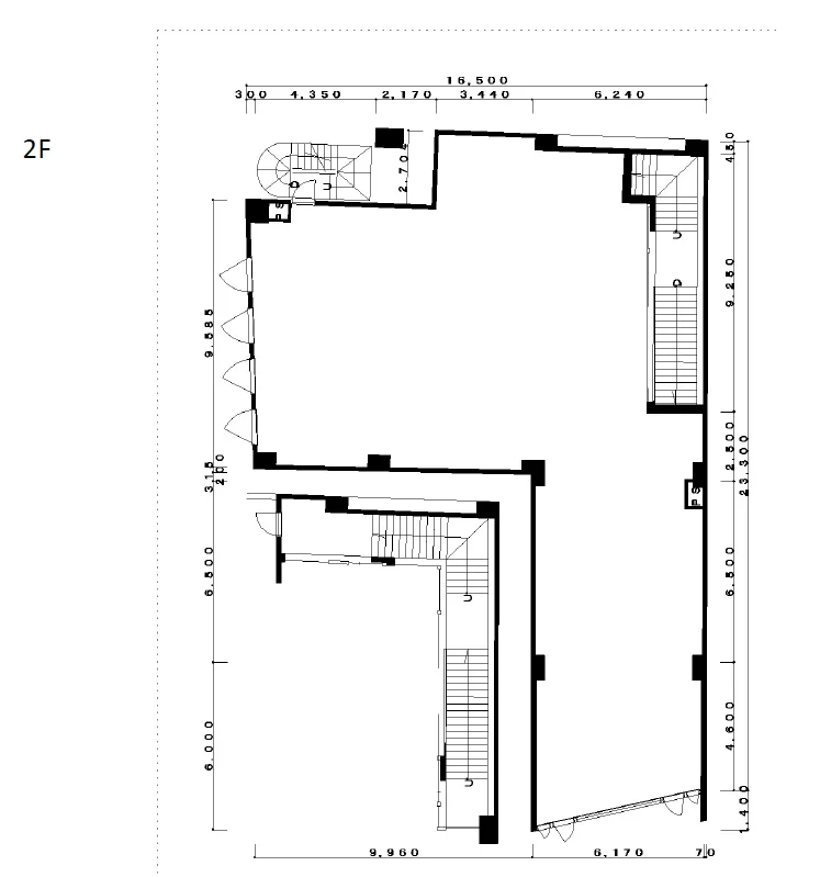 貸店舗(事務所仕様)の平面図