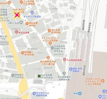 所沢の事務所仕様店舗物件の地図