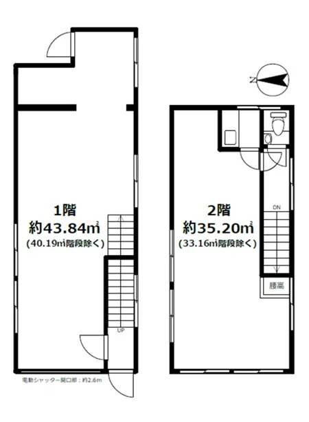 貸店舗(スケルトン)の平面図