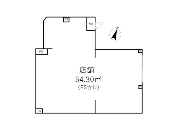 貸店舗(スケルトン)の平面図